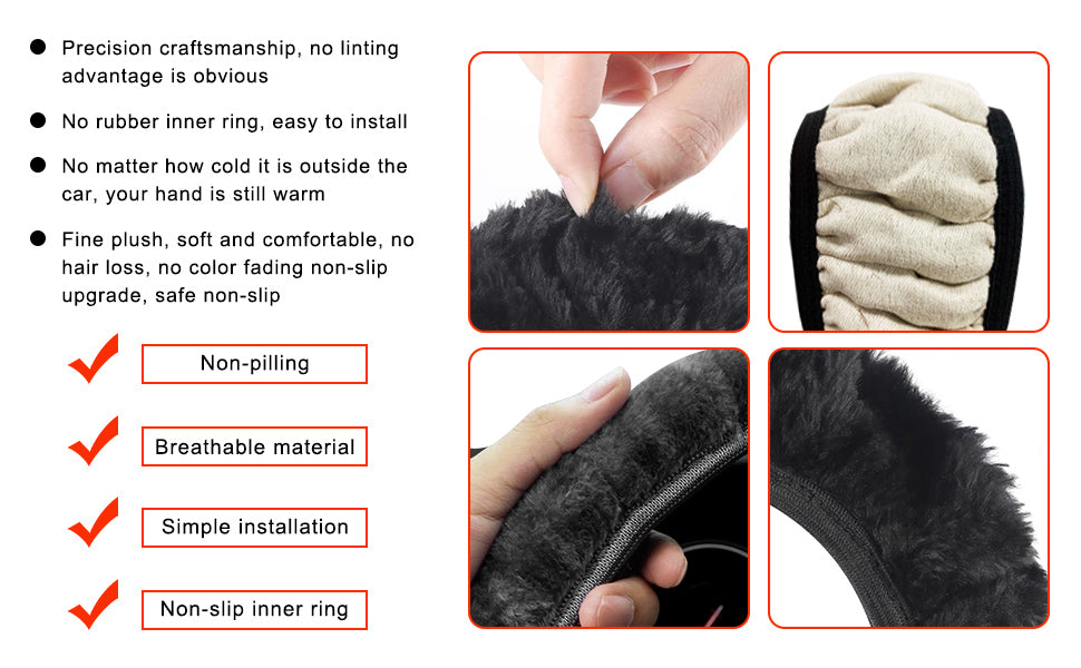 FrostHaven™ Fluffy Steering Wheel Cover – Universal Plush Winter Grip