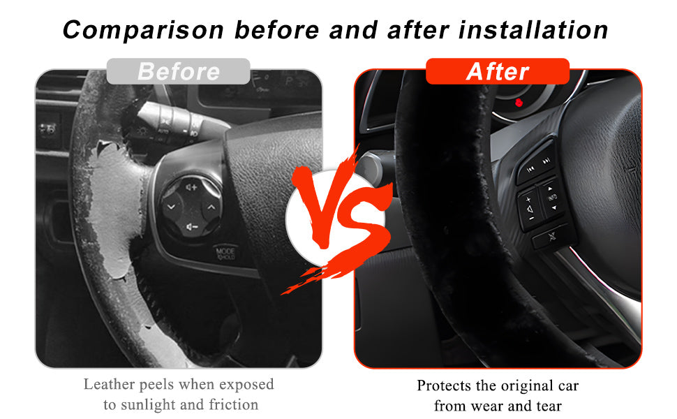 FrostHaven™ Fluffy Steering Wheel Cover – Universal Plush Winter Grip