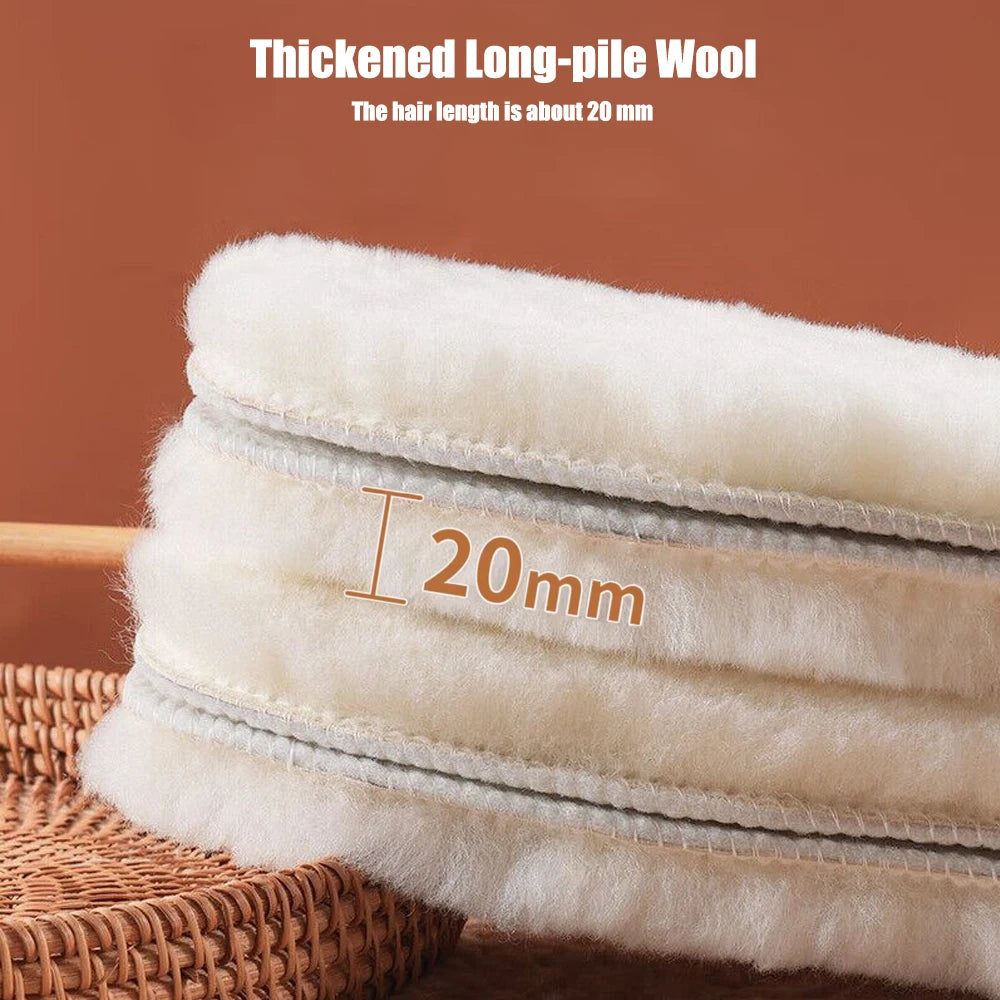 FrostHaven™ Genuine Sheepskin Insoles – Warm Winter Foot Comfort