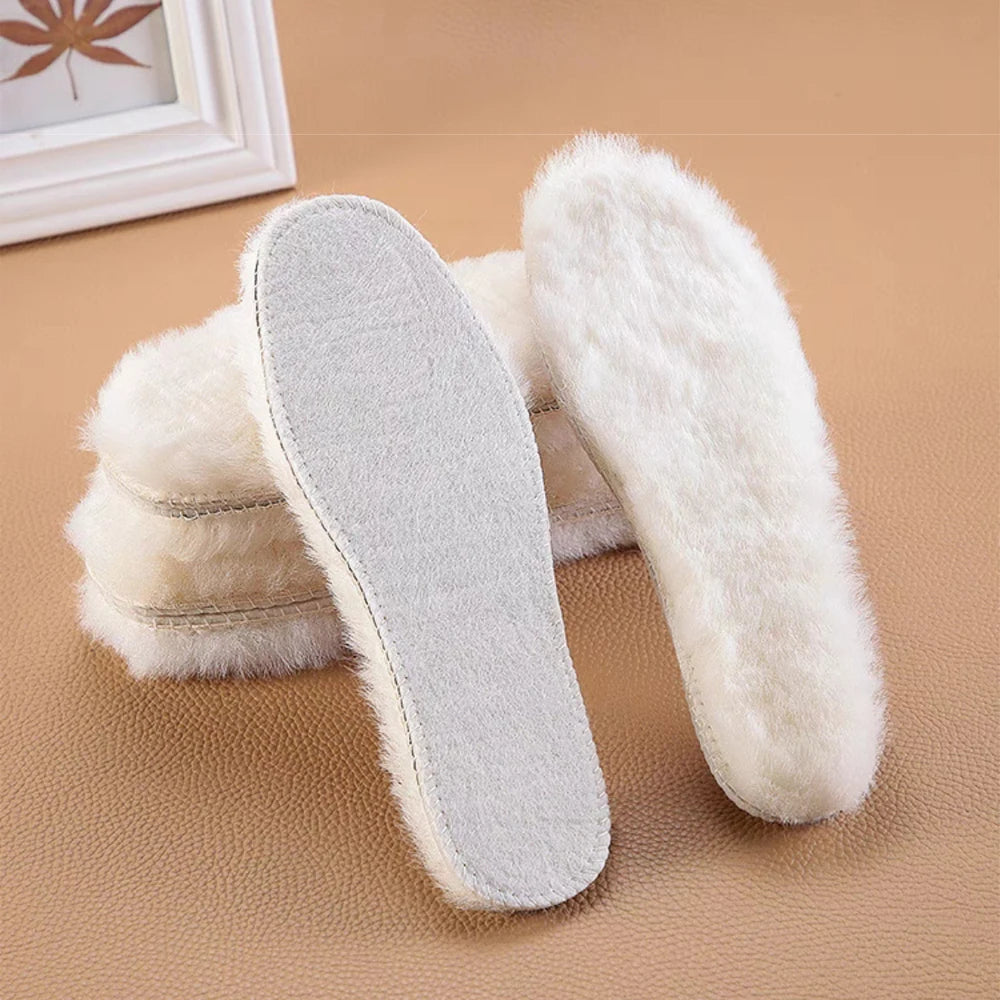 FrostHaven™ Genuine Sheepskin Insoles – Warm Winter Foot Comfort