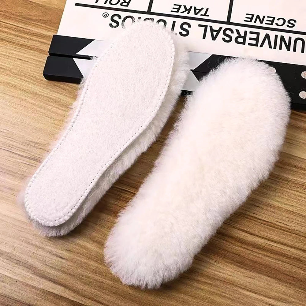 FrostHaven™ Genuine Sheepskin Insoles – Warm Winter Foot Comfort