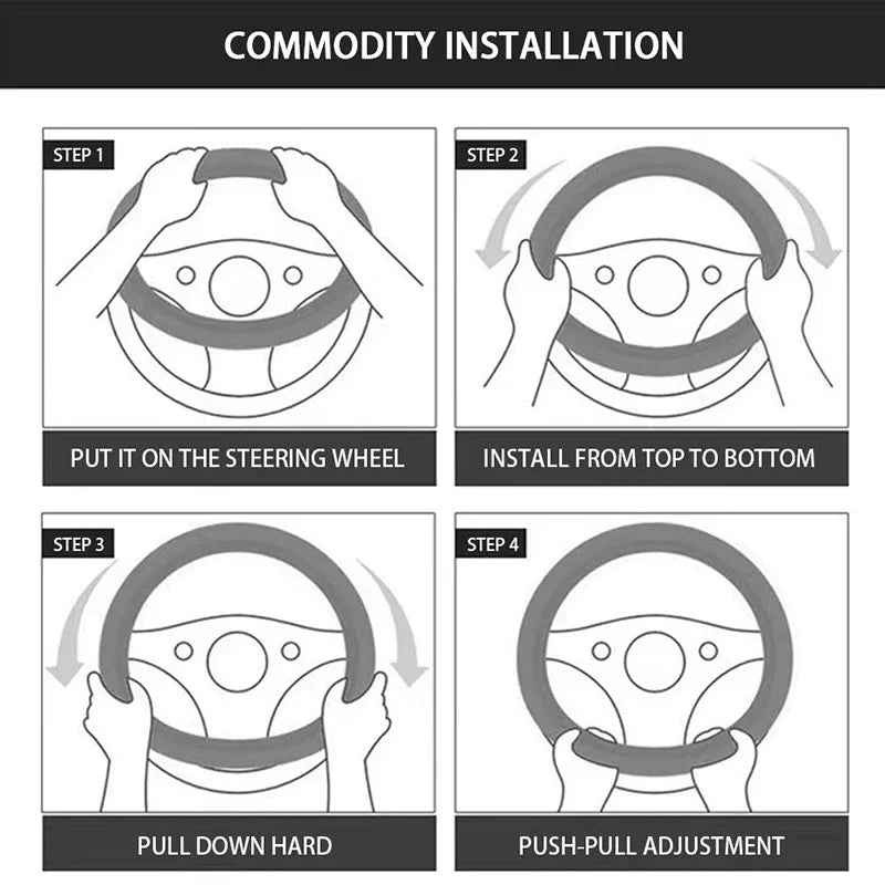 FrostHaven™ Fluffy Steering Wheel Cover – Universal Plush Winter Grip