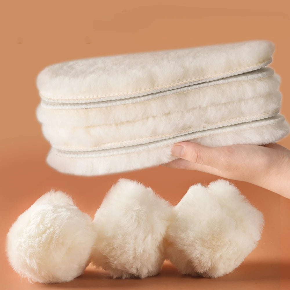 FrostHaven™ Genuine Sheepskin Insoles – Warm Winter Foot Comfort